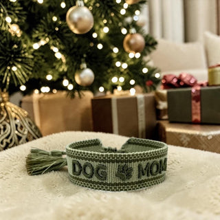 DOG MOM Statement Armband khaki