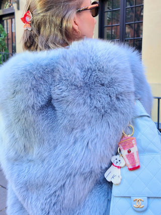 Handbemalter Doodle-Welpen-Taschenanhänger + Schlüsselanhänger I Geschenkidee