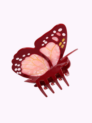 Grosse handbemalte Monarch Schmetterling Haarspange Double Pink I Geschenktipp💕