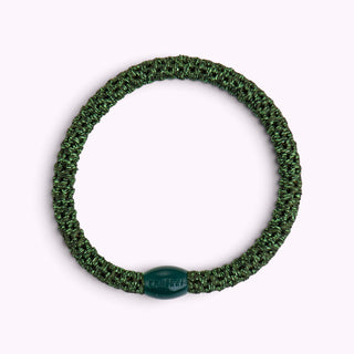 Kknekki Hair Tie Slim Grün Glitter, 4 für 3