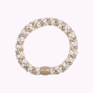 Kknekki Hair Tie Gold/White, 4 für 3