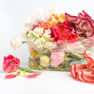 Haargummi CHOU2 Rosa/Rotes Karo
