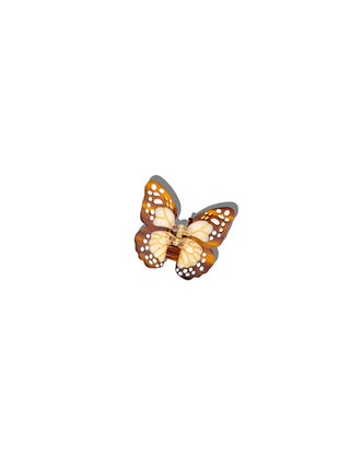Handbemalte Mini Schmetterling Haarspange Ivory/Braun| Geschenkidee