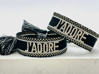 JD  Statement Armband schwarz/gold