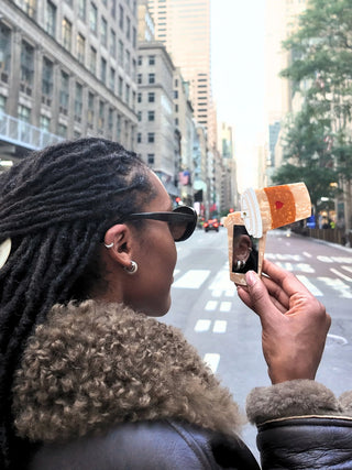 Handbemalter Herz-Kaffeetassen-Kompaktspiegel| Geschenkidee