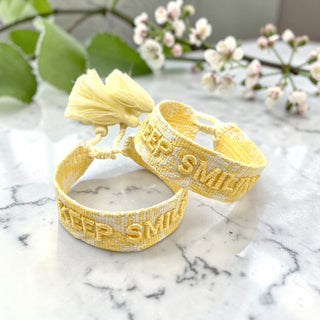 Keep Smiling 😊 Armband Gelb Jacquard