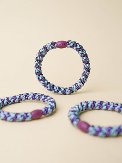 Kknekki Hair Tie Seablue dark purple glitter Stripe  - Neue Herbstkollektion -  4 für 3