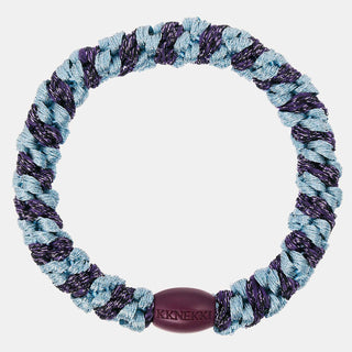 Kknekki Hair Tie Seablue dark purple glitter Stripe 4 für 3
