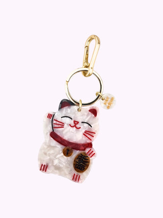 Handbemalter Lucky Cat Taschenanhänger und Schlüsselanhänger |  Geschenkidee