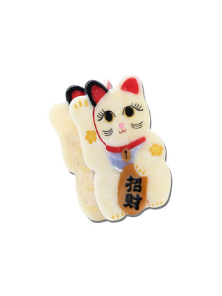Handbemalte Lucky Cat Claw Haarspange | Geschenkidee