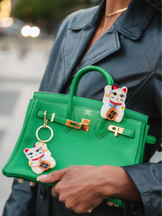 Handbemalte Lucky Cat Claw Haarspange | Geschenkidee