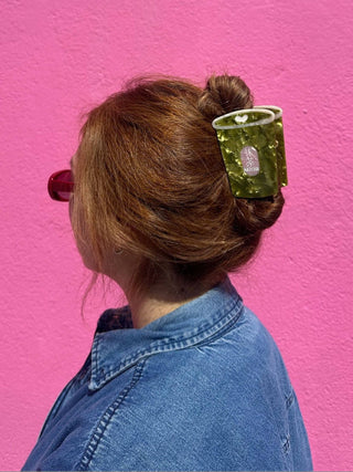 Handbemalte Matcha-Haarspange | Geschenktipp🎁