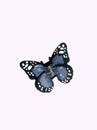 Handbemalte Mini Schmetterling Haarspange Saphire| Geschenkidee