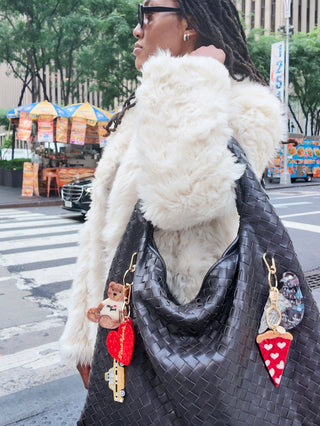 Handbemalter Pizza-Taschenanhänger + Schlüsselanhänger I Geschenkidee