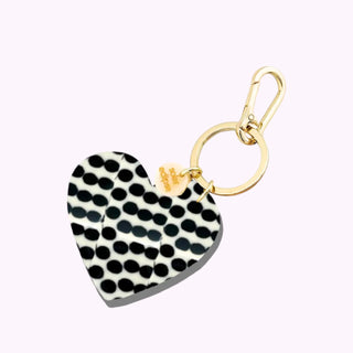 Handbemalter Herzanhänger mit Polka-Dots Taschenanhänger + Schlüsselanhänger| Geschenkidee