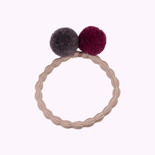 Neu - Kknekki Haargummi PomPom Dove Mole-Bordeaux, 4 für 3