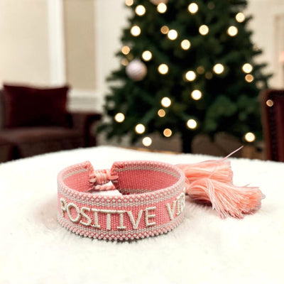 Positiv Vibes Statement Armband Blush