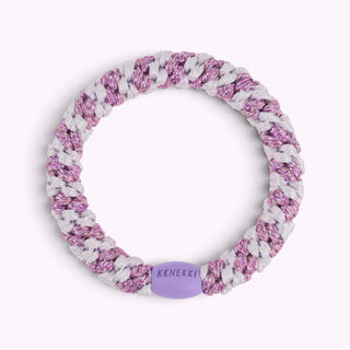 Kknekki Hair Tie Purple light Lavendel Glitter Stripe 4 für 3
