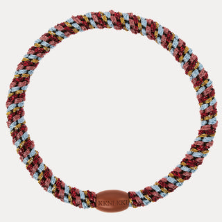 Kknekki Hair Tie Slim Bordeaux/Hellblau Glitter, 4 für 3