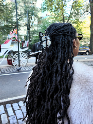 Grosse Schmetterling Haarspange in limitierter Auflage Silber/Glitter I Geschenkidee