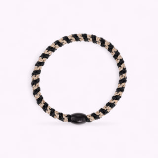 Kknekki Hair Tie Slim  Beige Glitter/Black, 4 für 3