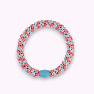 Kknekki Hair Tie Mix Turquoise Coral Glitter, 4 für 3