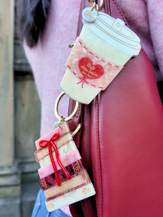 🩷 Coffee - Handbemalter Taschenhänger + Schlüsselanhänger   I Geschenkidee