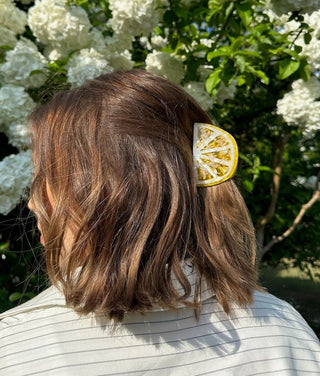 Handbemalter Zitronen Haarspange Medium | Geschenkidee